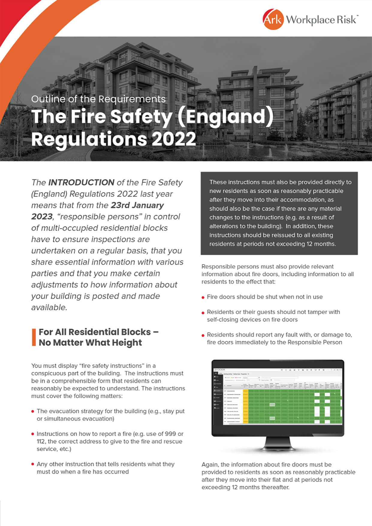 Fire Safety (England) Regulations Factsheet Ark Workplace Risk